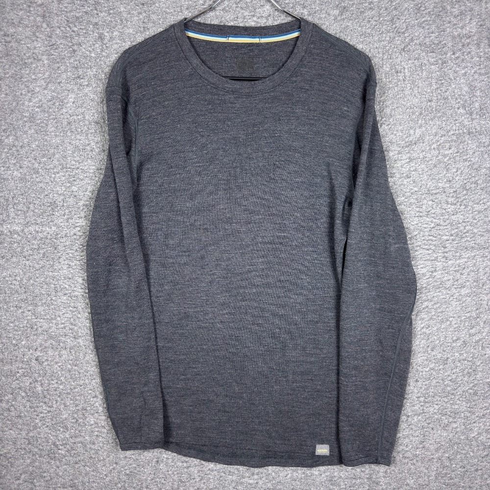 Meriwool Layers Shirt Men Large Gray Superfine Merino Wool 250g Base Outdoor